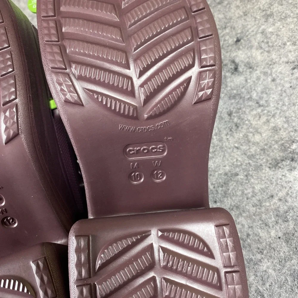 CROCS Siren Dark‎ Cherry Chain Clog Heel W 12 M 10 Comfort Platform Waterproof